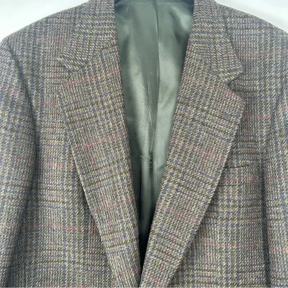 Robert Stock Classics Men’s Sport‎ Coat Size 42 Long Brown Plaid Tweed Old Money